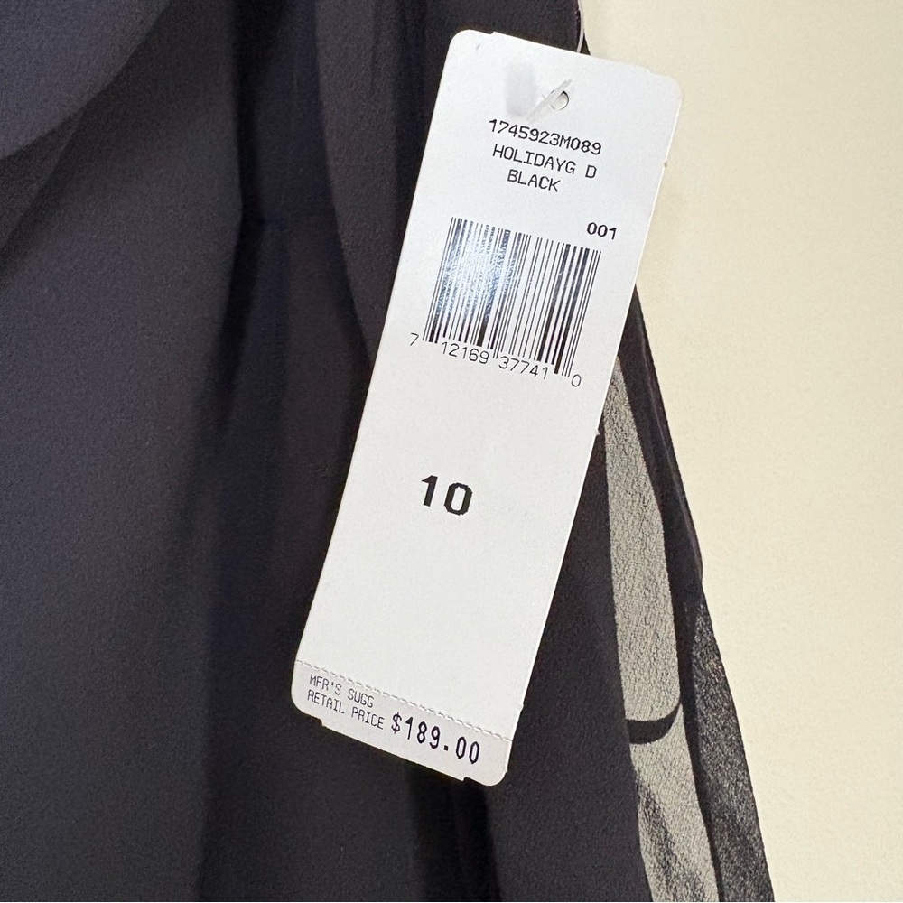 NWT Lauren Ralph Lauren Black Midi Dress Size 10 - Picture 7 of 12